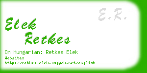 elek retkes business card